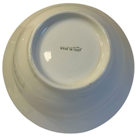 Vintage Italian Serving Bowl 13” Ceramic Peaches Leaves Cottagecore Decor - Picture 2 of 10